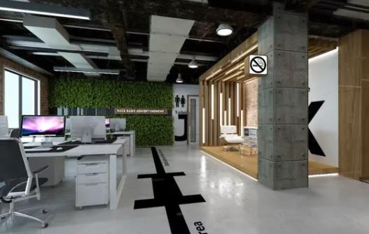 青岛瑞安路动画制作公司现代简约办公室装修效果图