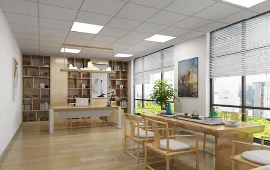 青岛财税公司183平米美式极简办公室装修效果图